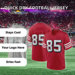 Maillots de football américain pour hommes, séchage rapide, respirants, logo personnalisable, impression sérigraphique, taille XL, vente en gros d'usine - Product Image 2
