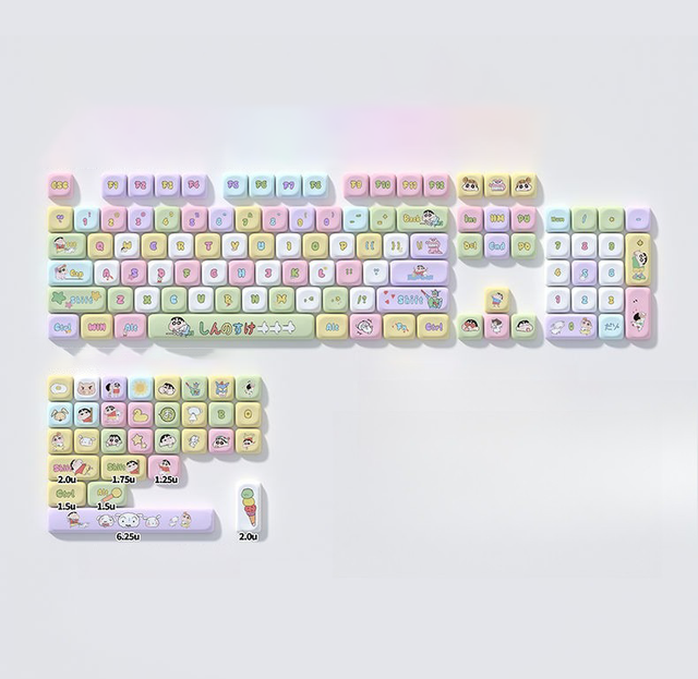 Crayon Shin-Chan Keycaps M0A Profile Cute Personalized Five-sided PBT DYE-SUB Mechanical Keyboard Keycap DIY 128keys