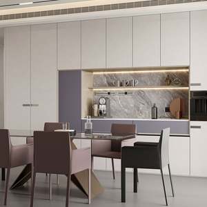 Buffet en bois massif réglable de haute qualité pour bar à domicile, cuisine, salle à manger - Design moderne, tiroirs à fermeture douce, faciles à fermer - Product Image 1