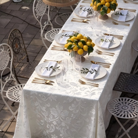 Nappe de table en jacquard de luxe, polyester tissé, pour hôtel, banquet, salle à manger, taille sur mesure
