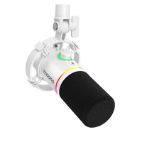 Microphone de jeu de bureau RGB PD200X dynamique USB/XLR double mode, directivité cardioïde, communication filaire, carte son métallique