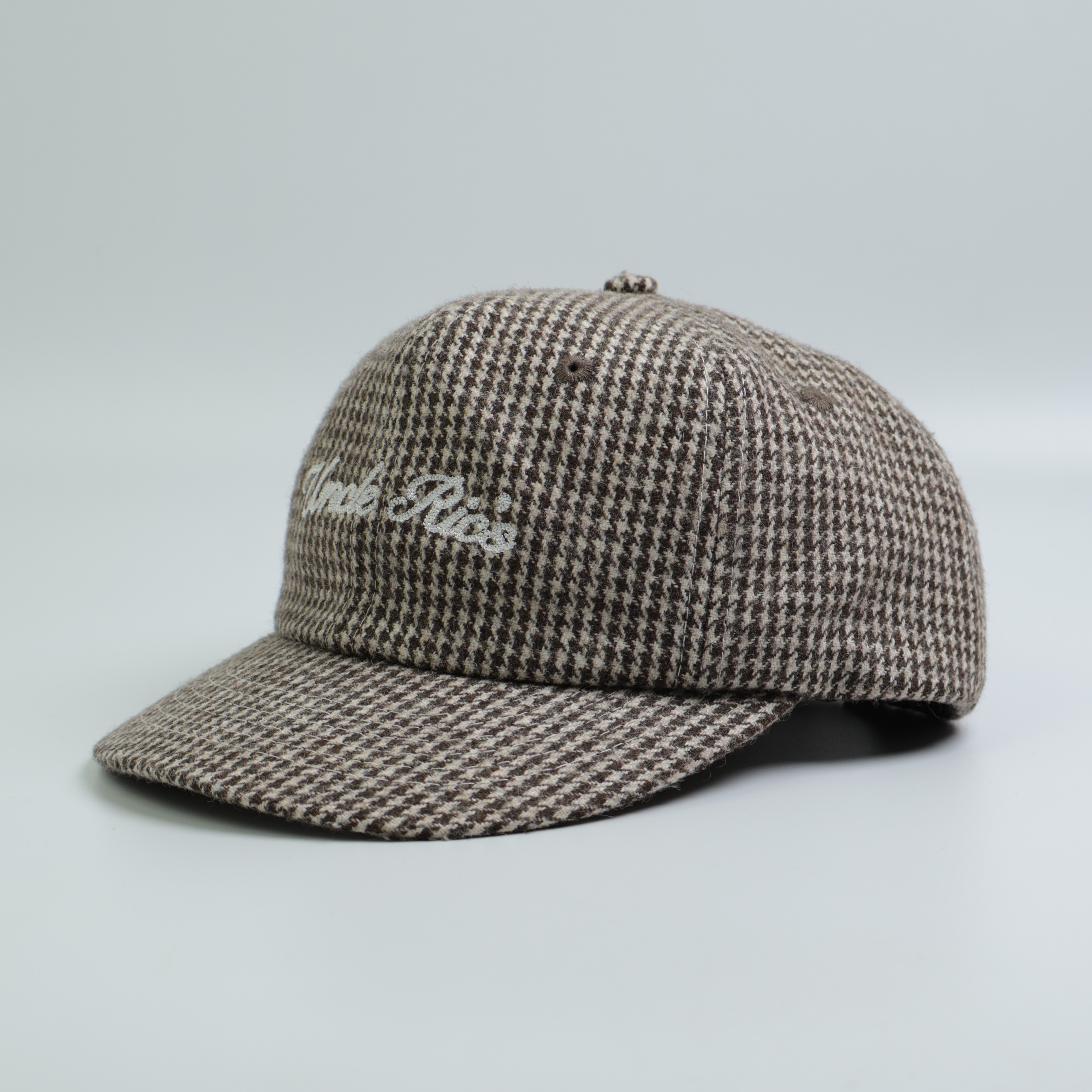 6-panel wool flat embroidery baseball cap