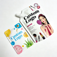 Sachet d'emballage personnalisé pour masque facial avec impression en héliogravure, pochette réutilisable en plastique pour kit cosmétique et soins de la peau, pochette à bec verseur, pochette plate