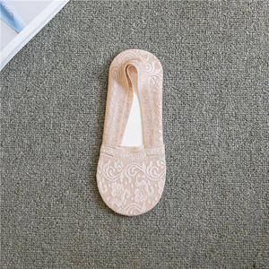 Danse Jacquard Fleur Invisible Bateau Chaussettes Été Printemps Belles Dames <span class=keywords><strong>Fantaisie</strong></span> Dentelle No Show Chaussettes pour Femmes - Product Image 3