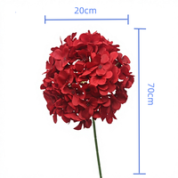 Flor de Hortensia Azul de Tela de Seda Artificial Hecha a Mano de Alta Calidad al por Mayor para Decoración del Hogar, Bodas y Día de la Madre