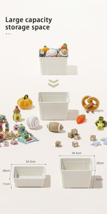 أثاث أطفال، خزانة بلاستيكية لتخزين ألعاب الأطفال، رف كتب وألعاب، منظم تخزين للأطفال - Product Image 3
