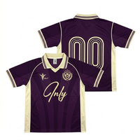 Camiseta de Fútbol Personalizada con Diseño de Franjas, Ropa Deportiva Transpirable de Poliéster, Sublimación Deportiva de Moda, Camiseta de Fútbol Vintage, Polo de Fútbol