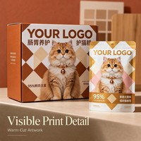 Boîte d'emballage personnalisée imprimée OEM, étiquette privée, pochette en carton brun pour animaux, emballage alimentaire de détail, commande en gros