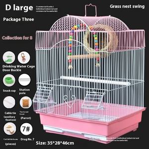 Jaula de pájaros en forma de casa con patrón sólido de lujo, jaula de cría de acero para loros, pinzones, periquito, Lovebird, cacatúa, Sunbird, perros - Product Image 4