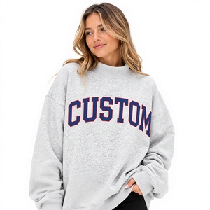 Service OEM – Sweat-shirt col montant pour femme grande taille, motif gingham, broderie personnalisée, style streetwear - Product Image 1