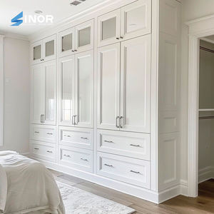 Armario de Madera Maciza Impermeable, Armario de Almacenamiento Independiente con Cajones y Estantes Abiertos, Diseño Moderno y Minimalista - Product Image 3