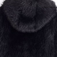 Manteau en fausse fourrure de renard noir pur pour femme, style européen russe, avec fermeture éclair et capuche, pour la mode féminine