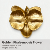 Tête de fleur artificielle en or et argent métalliques, fausse orchidée, décoration de chaussures, accessoires de chaussures DIY, décorations de vêtements de mariage