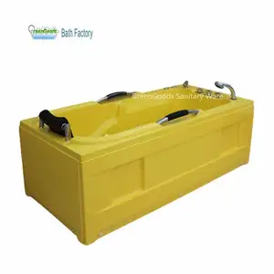Made in China Home Personal Heated Air Jetted Rectangle Tub Strong Power Multifunction Jet Spa Massage Whirlpool Yellow Bathtubs