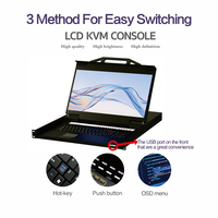 Console KVM 1U Montage en Rack HDMI 4K UHD 60Hz 1280*1024 Écran LCD 17 Pouces 4 Ports avec Commutateur KVM