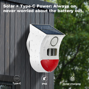 Nuevo detector de movimiento infrarrojo impermeable para exteriores con alarma de sensor <span class=keywords><strong>PIR</strong></span> independiente de sonido fuerte de 120dB - Product Image 4