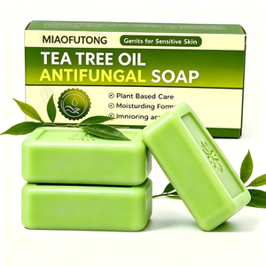 Jabón <span class=keywords><strong>de</strong></span> <span class=keywords><strong>Aceite</strong></span> <span class=keywords><strong>de</strong></span> Árbol <span class=keywords><strong>de</strong></span> Té Antifúngico, Antibacteriano, Antiácaros, Control <span class=keywords><strong>de</strong></span> Grasa, Limpieza Profunda para Rostro y Cuerpo, Jabón <span class=keywords><strong>Artesanal</strong></span> en Barra <span class=keywords><strong>de</strong></span> 115g OEM - Product Image 4