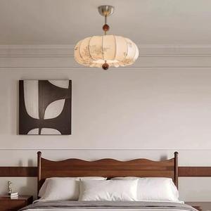 Lámpara Colgante Floral <span class=keywords><strong>de</strong></span> Tela y Madera <span class=keywords><strong>de</strong></span> Calabaza Estilo Retro Chino, Semi Empotrada, <span class=keywords><strong>de</strong></span> Alta Luminosidad para Dormitorio y Sala <span class=keywords><strong>de</strong></span> Estar - Product Image 3