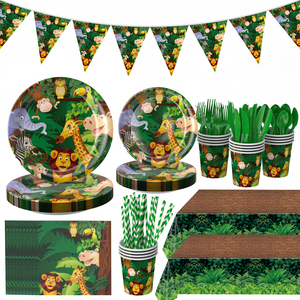 <span class=keywords><strong>Assiettes</strong></span> et serviettes sur le thème <span class=keywords><strong>de</strong></span> la jungle : Articles <span class=keywords><strong>de</strong></span> fête pour les fêtes d'enfants sur le thème <span class=keywords><strong>de</strong></span> la forêt - Product Image 1