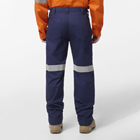 Pantalons de travail pour hommes à haute visibilité, taille plus, respirants, en coton personnalisé, avec des éléments réfléchissants, pantalon cargo à jambes larges