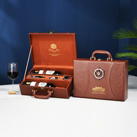 Boîtes en PU sur mesure, emballage en carton de luxe, emballage en cuir classique, boîte cadeau pour vin, petite valise en cuir