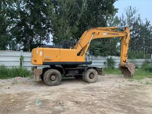 Excavadora de cadenas de 21 toneladas Hyundai 210W-7 usada en venta con motor original, caja de cambios y bomba para inspección por video - Product Image 2