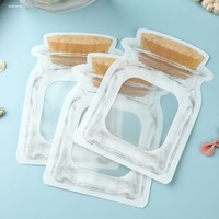 Sachet d'emballage scellé en forme de bouteille Mason pour aliments pour bébés, tisanes, fruits secs, collations, refermable, autoportant, qualité alimentaire, faible MOQ