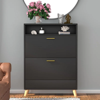 Meuble d'entrée à 4 niveaux, meuble d'entrée pour la maison, armoire à chaussures en teck fin, organisateur de rangement pour chaussures, armoire à chaussures pour la maison