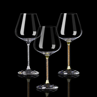 Ensemble de 6 verres à vin en cristal doré de Bourgogne de 600 ml avec pied long, porte-verre, écologique, style américain - Fournisseur IWIN