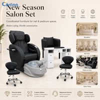 Fauteuil de pédicure en cuir personnalisé de luxe pour salon de manucure avec fonction de massage