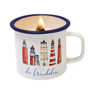 Tasse à bougie en cire émaillée à pois bleus avec parfum Logo personnalisé <span class=keywords><strong>imprimé</strong></span> Sécurité de qualité alimentaire pour camping en plein air européen - Product Image 2