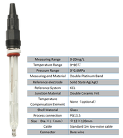 Électrode de chlore résiduel en verre à double anneau de platine, méthode à tension constante, plage 0-20 mg/L, pour chlore résiduel ion-sensible