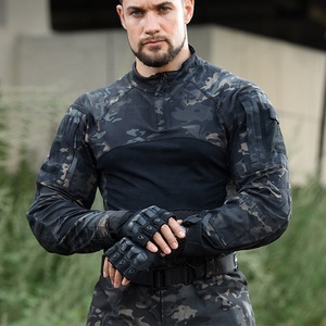 Magliette Tattiche a Maniche Lunghe ad Asciugatura Rapida per Uomo, Camicia Mimetica con Colletto Alto per l'Estate, Top Traspirante per Sicurezza - Product Image 2