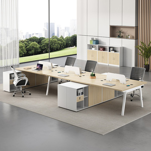 Hiện đại <span class=keywords><strong>officeworks</strong></span> đứng Bảng gỗ Tabletop Modular văn phòng máy tính bàn với Tủ hồ sơ và tùy chọn ghế - Product Image 5