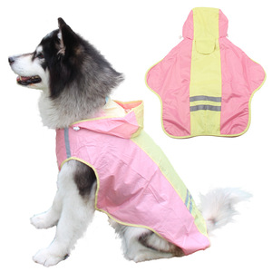 <b>Dog</b> Raincoat Hooded Waterproof Pink And <b>Light</b> Green Large <b>Dog</b> Clothing For Rainy Days Four Seasons Use - Product Image 1