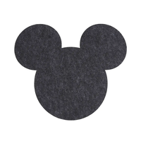 Ensemble de 2 sets de table en feutre en forme de Mickey Mouse, antidérapants, résistants à la chaleur et absorbants, gris
