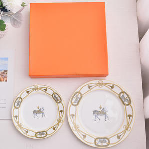 Service de table 2 pièces en porcelaine fine, motif cheval européen, de luxe, à prix réduit - Product Image 4
