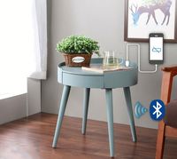 Table Basse Intelligente Multifonctionnelle avec Haut-parleur Bluetooth Sans Fil Double, Meuble de Maison en Bois – Prix Usine OEM
