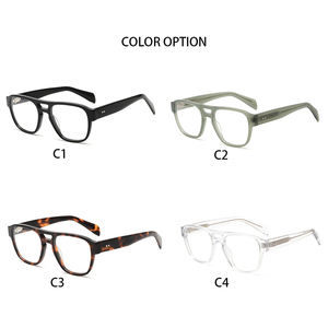 <span class=keywords><strong>Monturas</strong></span> <span class=keywords><strong>de</strong></span> <span class=keywords><strong>gafas</strong></span> acetato retro OEM doble puente acetato hombres mujeres 3 + 2 bisagras marcos ópticos - Product Image 5