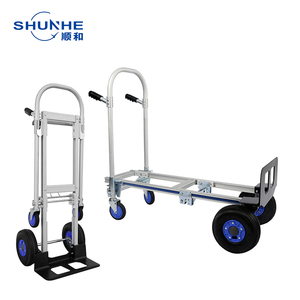Truk tangan aluminium industri 2-in-1Heavy Duty 200kg/250kg kapasitas gudang troli empat roda OEM dapat disesuaikan untuk penyimpanan - Product Image 1