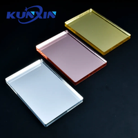 Vente en gros de plaques de miroir décoratives adhésives 1220x2440mm 1mm 2mm 3mm feuille de miroir acrylique dorée
