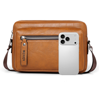 Tas Selempang Kulit Vintage Terbaru Tas Kulit PU Premium Tas Mewah Custom Fashion Resleting Ganda Tas Selempang Messenger Tahan Lama