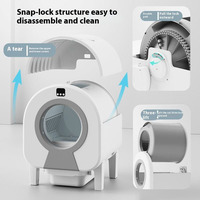 Bac à litière intelligent pour chat WiFi 68L, grande capacité, nettoyage automatique, élimination des odeurs, facile à nettoyer, durable, écologique, design entièrement fermé