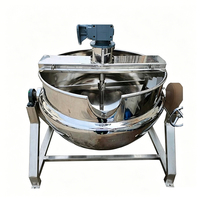 Marmite électrique à double enveloppe avec grattoir en PTFE, capacité de 50L à 1000L, en acier 304, inclinable, antiadhésive, anti-brûlure, certifiée CE
