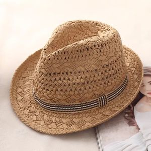Sombrero de Paja para Mujer y Hombre, Unisex, para Primavera y Verano, Transpirable, con Protección Solar, Estilo Fedora, para Playa, Panamá - Product Image 3