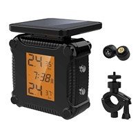 Sensor TPMS Universal para Motocicleta, Sistema de Monitoreo de Presión de Neumáticos Inalámbrico de Alta Precisión con Carga Solar USB