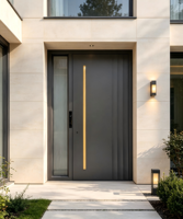 Portes battantes de sécurité professionnelles américaines personnalisées en alliage d'aluminium double, étanches, pour l'extérieur, pour la maison