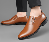 Nouvelles Chaussures Habillées Plates pour Hommes, de Haute Qualité, à Bout Rond, Rehaussantes, Souples, Respirantes, Antidérapantes, en Maille, pour l'Automne, le Bureau et les Mariages