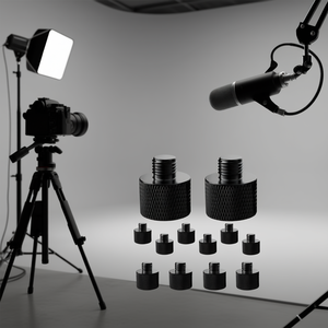 Adaptador para soporte de micrófono, rosca metálica de 5/8 hembra a 3/8 macho, conector de conversión para trípode de cámara de vídeo, color negro - Product Image 2