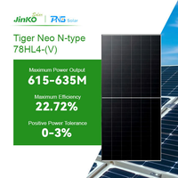 Panel Surya Silikon Monokristalin Tipe-N Tiger Neo Berkinerja Tinggi Jinko Solar 615W 635W 635W Dual Glass Bifacial
